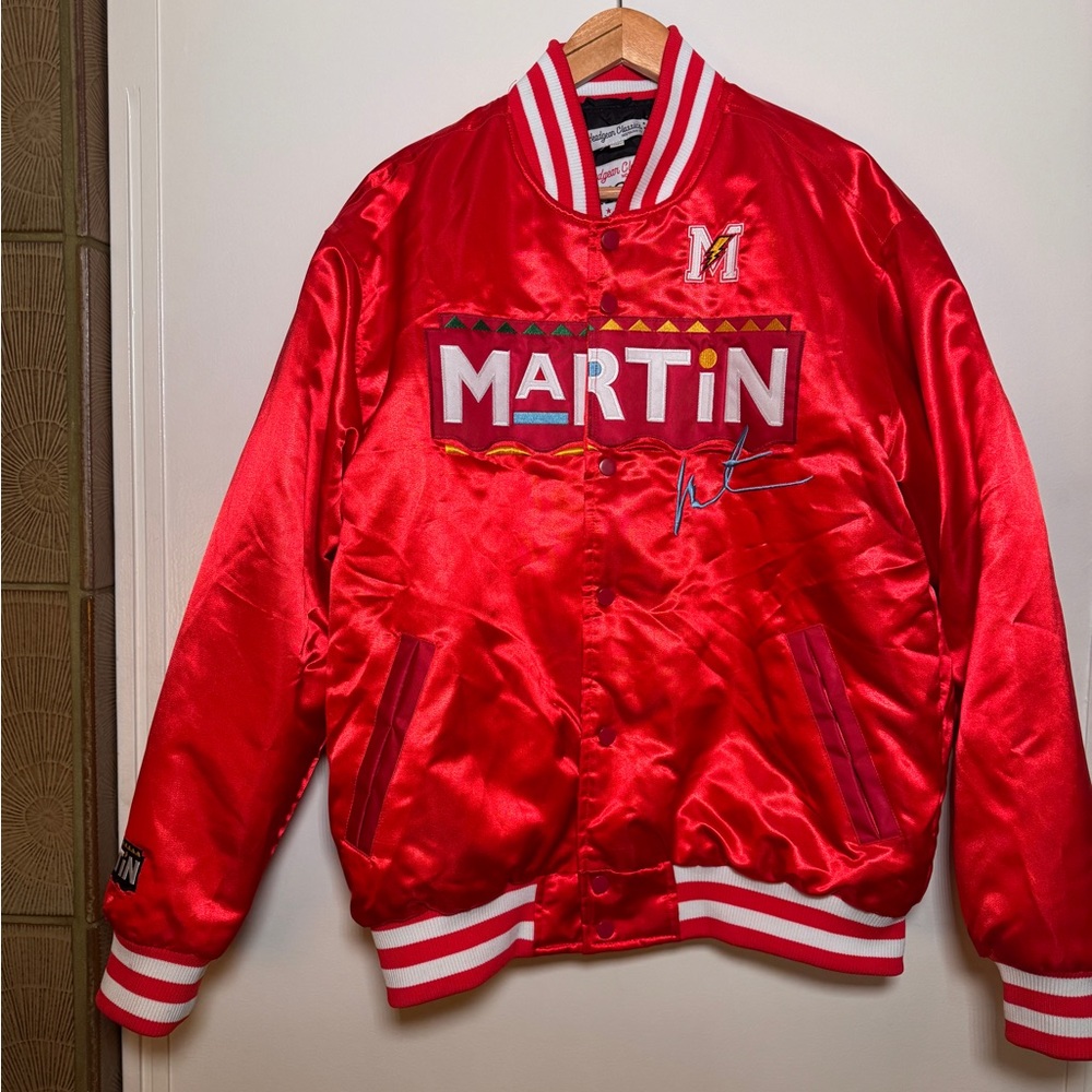 Headgear Classics 1992 Martin Damn Gina Red Satin Bomber Jacket [RARE]